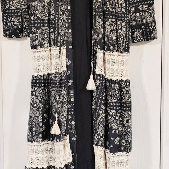 Italian Cotton Madame Urbana Bandana Print Maxi Dress Women's Medium Bohemian - Picture 6 of 12